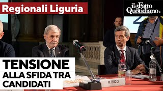 Liguria, tensione e contestazioni alla sfida tra candidati. Orlando: &quot;Basta malaffare e corruzione&quot;