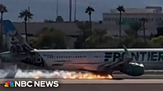 FRONTIER Fire breaks out on a Frontier Airliner