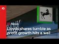 Lloyds shares tumble as profit growth hits a wall