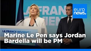Marine Le Pen says Jordan Bardella will be prime minister if far right wins election