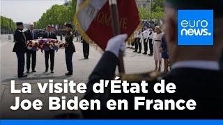 JOE Joe Biden accueilli à l&#39;Élysée par Emmanuel Macron