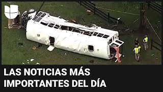 Accidente de autobús con migrantes deja ocho muertos: las noticias más importantes en cinco minutos