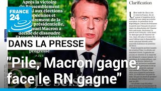 Dissolution de l&#39;assemblée nationale: &quot;Pile, Macron gagne, face, le RN gagne&quot; • FRANCE 24