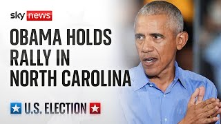 RALLY Watch live: Former US President Barack Obama holds rally in North Carolina