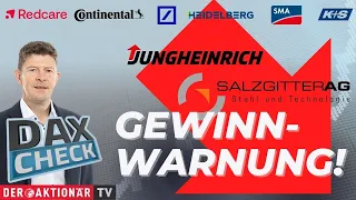 SALZGITTER AG O.N. DAX-Check LIVE: Continental, Dt. Bank, Heidel Druck, Jungheinrich, K+S, Redcare, Salzgitter, SMA