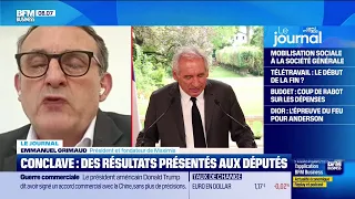 Conclave : des résultats présentés aux députés