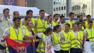 Serbia, arriva a Bruxelles la maratona di protesta di studenti per crollo alla stazione di Novi Sad