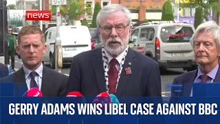 Former Sinn Fein leader Gerry Adams reacts after winning BBC defamation case