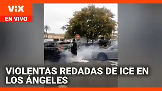 Reportan violentas redadas de agentes enmascarados de ICE en Los Ángeles
