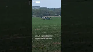 Spitfire plane crash lands in Kent field