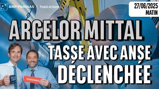 ARCELORMITTAL SA ARCELOR MITTAL : Tasse avec anse déclenchée - 100 % Marchés - 27m