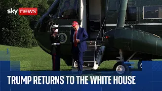 Trump returns to White House ahead of meeting with national security team
