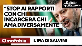 Salvini contro i paesi omofobi: &quot;Interrompere i rapporti. Ci siamo evoluti dai tempi dei roghi&quot;