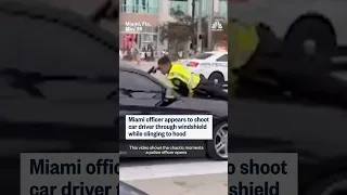 Miami officer appears to shoot driver through windshield while clinging to car hood