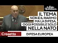 Crosetto: "Il tema non è il riarmo dell'Europa, il tema è la difesa. Oggi possibile solo nella Nato"