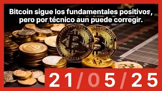 BITCOIN Bitcoin sigue los fundamentales positivos, pero por técnico aun puede corregir.