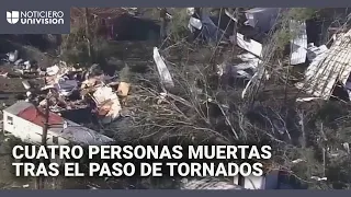 Imágenes de la destrucción que dejan tornados y tormentas en varios estados en el sur de EEUU