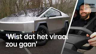 TESLA INC. Rapper Kosso rijdt rond in de enige Tesla Cybertruck