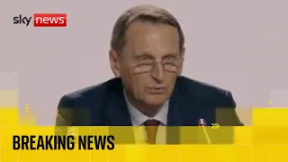 Russia’s Foreign Intelligence Service director speaking at Moscow security forum