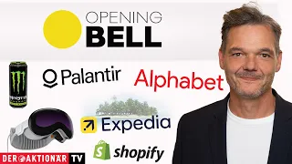 MONSTER BEVERAGE Opening Bell: Palantir, Alphabet, Apple, Shopify, Expedia, Monster Beverage