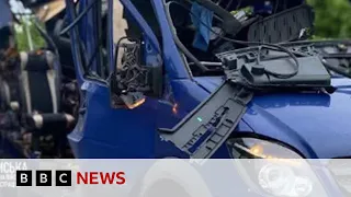 Russian drone attack on Ukraine bus kills nine, officials say | BBC News
