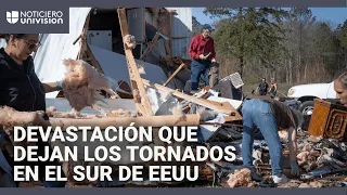 Casas en ruinas y árboles arrancados de raíz: las imágenes que dejan los tornados en el sur de EEUU