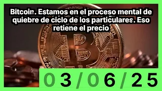 BITCOIN Bitcoin. Estamos en el proceso mental de quiebre de ciclo de los particulares. Eso retiene el precio