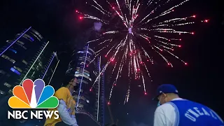 STAPLES INC. Police Descend On Staples Center As Lakers Fans Celebrate NBA Title | NBC News NOW