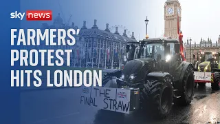 Watch Live: Hundreds of tractors head into London for farmers&#39; protest