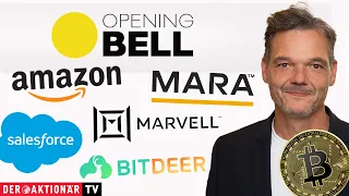 BITCOIN Opening Bell: Bitcoin, Coinbase, Bitdeer, Mara Holdings, Amazon, Marvell Technology, Salesforce