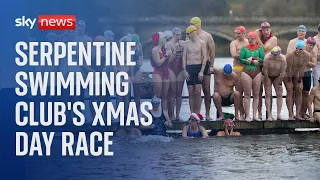 The Serpentine Swimming Club&#39;s Christmas Day race