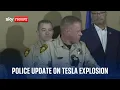 Police news conference after Tesla cybertruck explosion outside Trump hotel in Las Vegas - in full