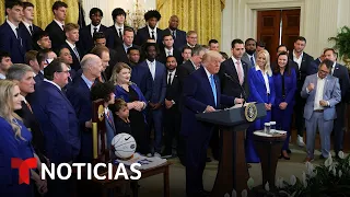 Trump recibe a los Florida Gators, ganadores del campeonato de baloncesto universitario masculino