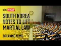 Watch live: South Korean parliament votes to lift martial law