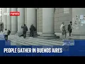Faithful gather outside Buenos Aires Cathedral to pay respects to Pope Francis