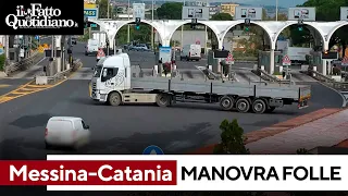 Senza patente alla guida di un camion, fugge contromano sulla Messina-Catania: la manovra folle