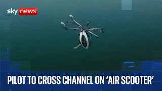 French pilot attempts to cross the Channel on air scooter