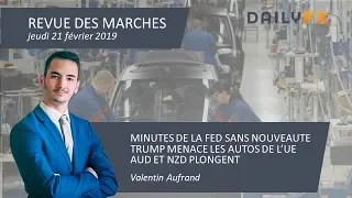 AUD/NZD MINUTES DE LA FED SANS NOUVEAUTE - TRUMP MENACE LES AUTOS DE L’UE - AUD ET NZD PLONGENT