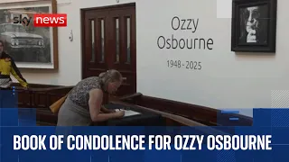 Mourners sign Ozzy Osbourne book of condolence at Birmingham museum