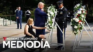 ABC COMPANY Tras poner en duda que debatirá con Harris en ABC, Trump asiste a ceremonia en un cementerio militar