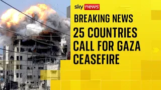 UK and 24 other countries call for immediate end to war in Gaza