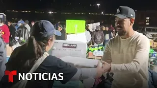 El hipódromo de Arcadia se convierte en un centro de ayuda | Noticias Telemundo