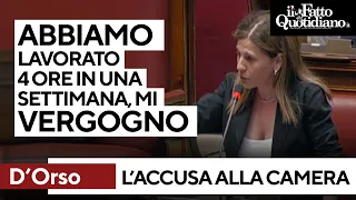 L&#39;accusa della deputata M5s: &quot;Questa settimana abbiamo lavorato 4 ore. Mi vergogno&quot;