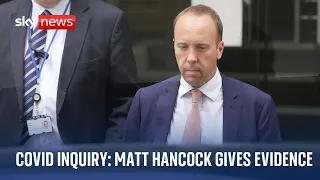HANCOCK HOLDING CO. Second day of Matt Hancock giving evidence at the COVID-19 public inquiry