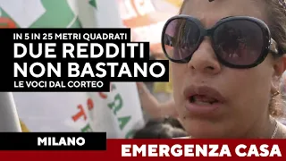 Milano, le storie dal corteo per la casa: “In 5 in 25 metri quadri. Due redditi non bastano più”