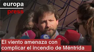 El viento amenaza con complicar el incendio de Méntrida (Toledo) a partir del mediodía