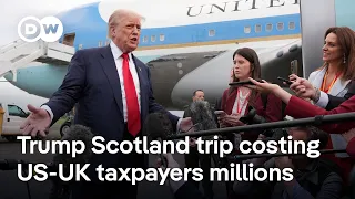 Trump lands in Scotland for private trip combining business, politics and golf | DW News