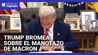 “Asegúrate de que la puerta esté cerrada”: Trump aconseja a Macron tras polémico video del manotazo