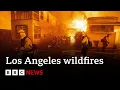 Five fires still burn across LA as fierce winds threaten more destruction | BBC News