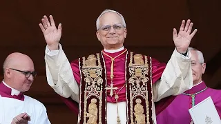 Pope Leo XIV addresses Vatican crowd as new leader of the Catholic Church